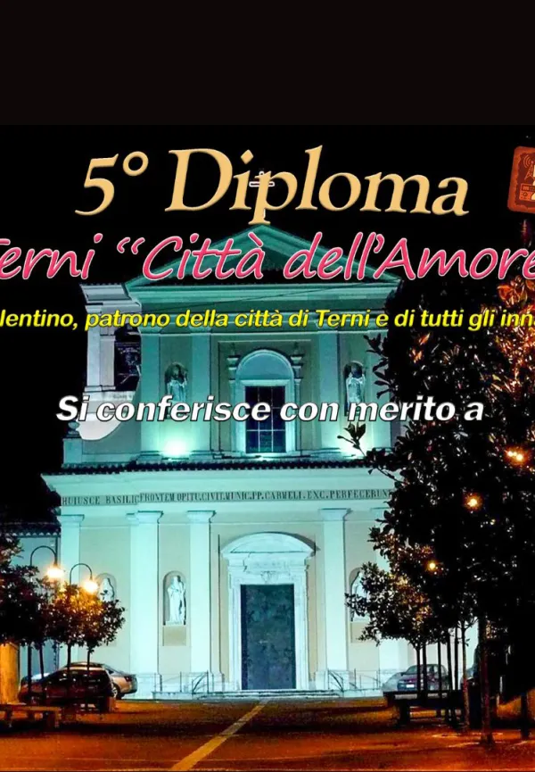 Diploma Terni “Città dell'amore e di San Valentino" 2026
