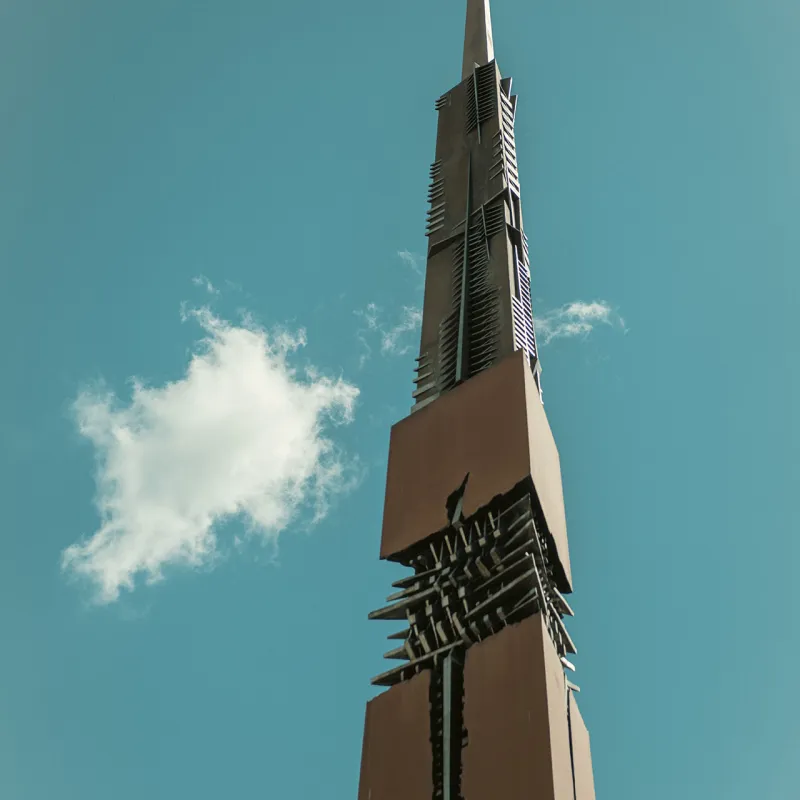 Arnaldo Pomodoro Lancia di Luce vista laterale
